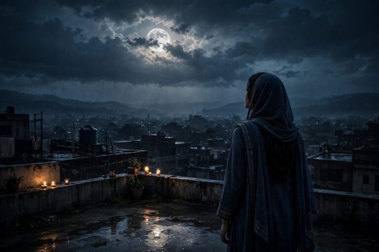 Barsaat Ka Chand: A Roman Urdu Slow-Burn Love Story — desi story illustration